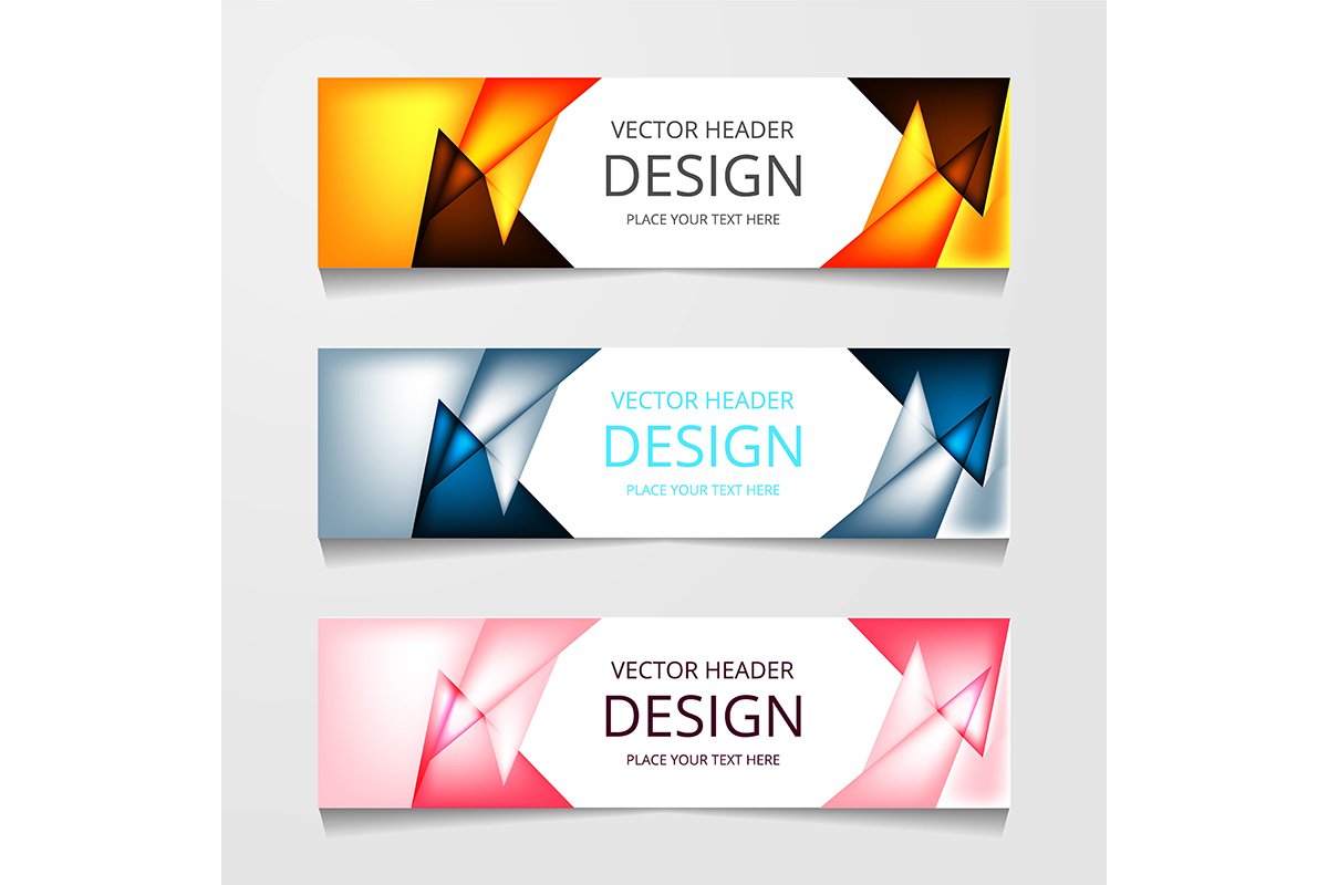 set abstract horizontal web banner example image 1