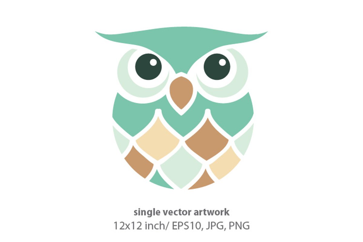 cute little owl - single vector artwork example image 1