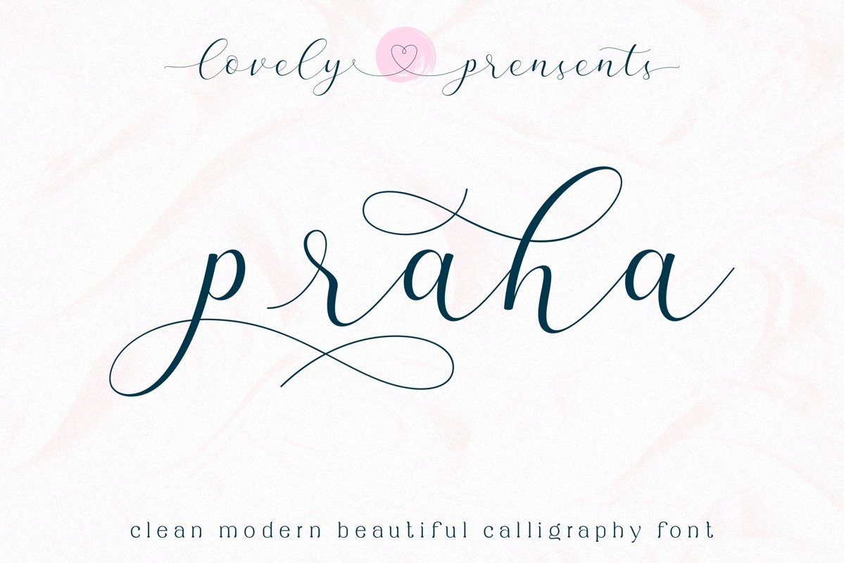 Praha - lovely clean modern calligraphy font example image 1