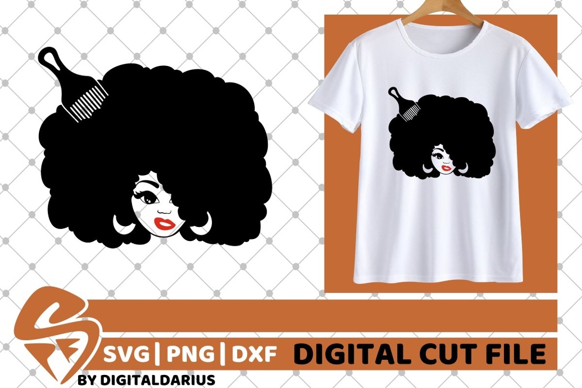 Black Woman svg, Afro Hair svg, Hairdresser svg, Melanin svg example image 1