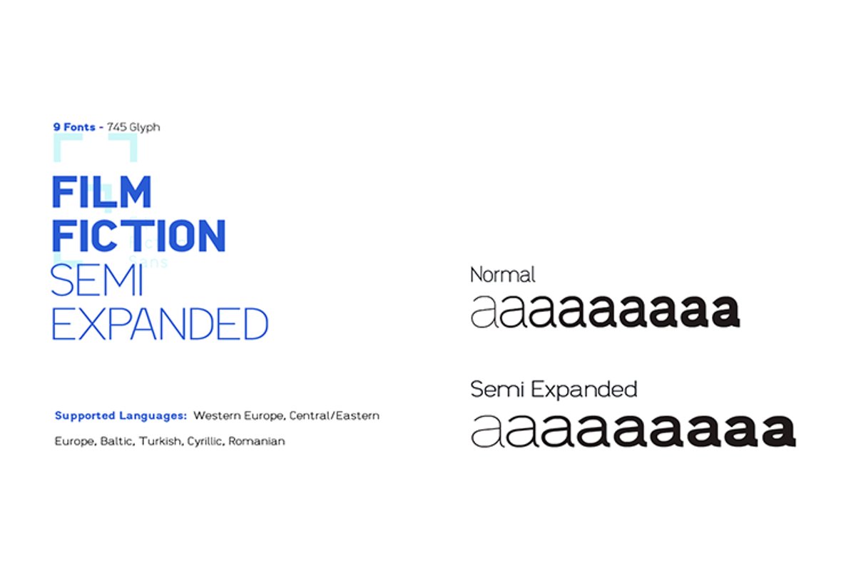 Film Fiction Semi Expanded Typeface example image 1
