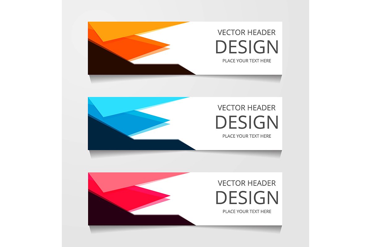 Abstract design banner, web template with three different co example image 1