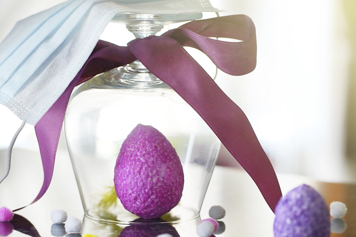 Creative Easter composition of coloful eggs example image 1