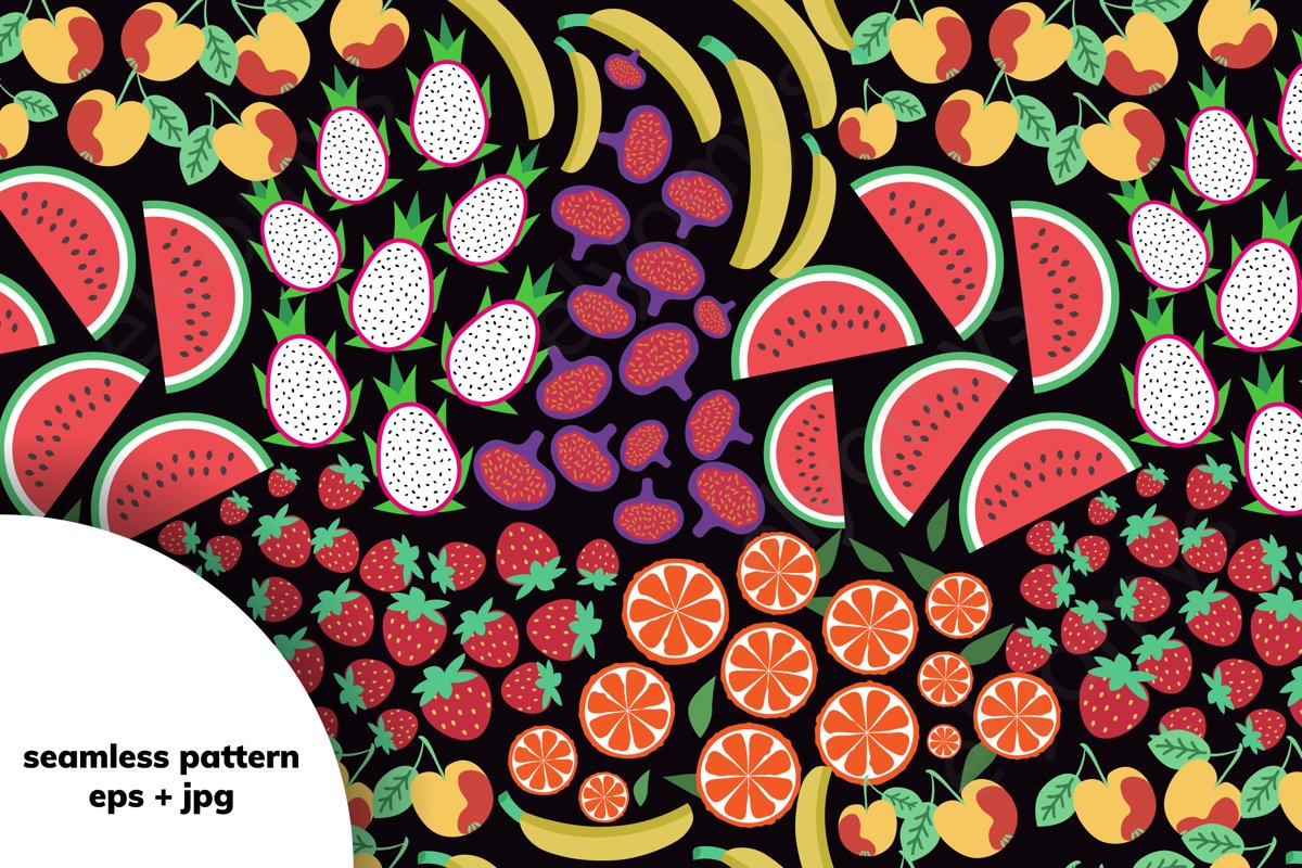 Seamless fruits pattern example image 1