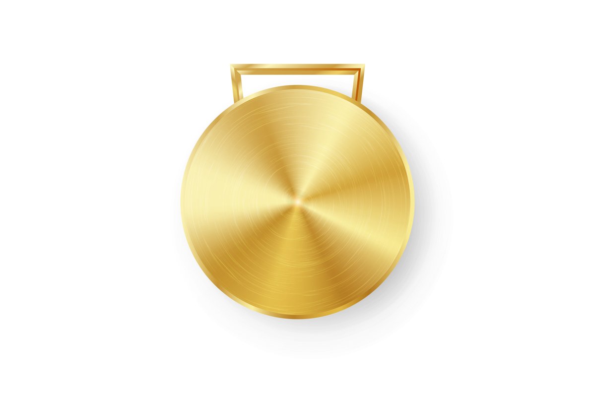 Competition Games Golden Medal Template Vector. Realistic example image 1