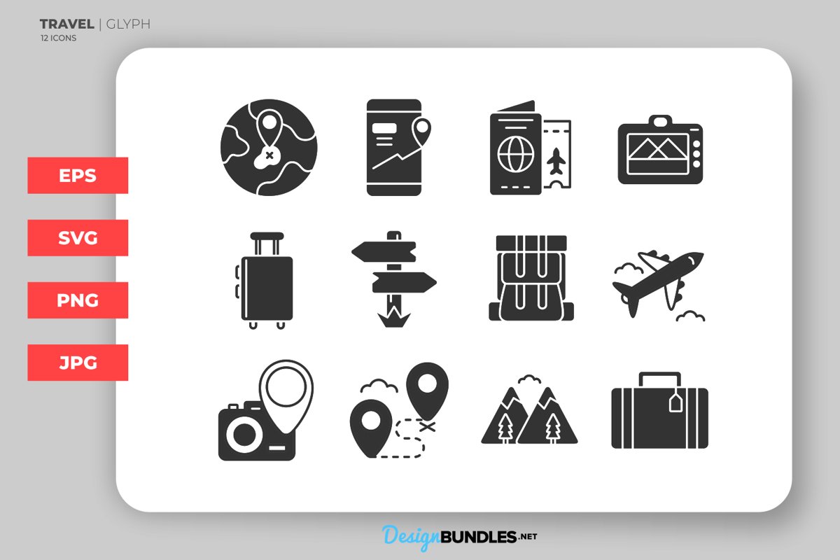Travel Glyph Icons example image 1