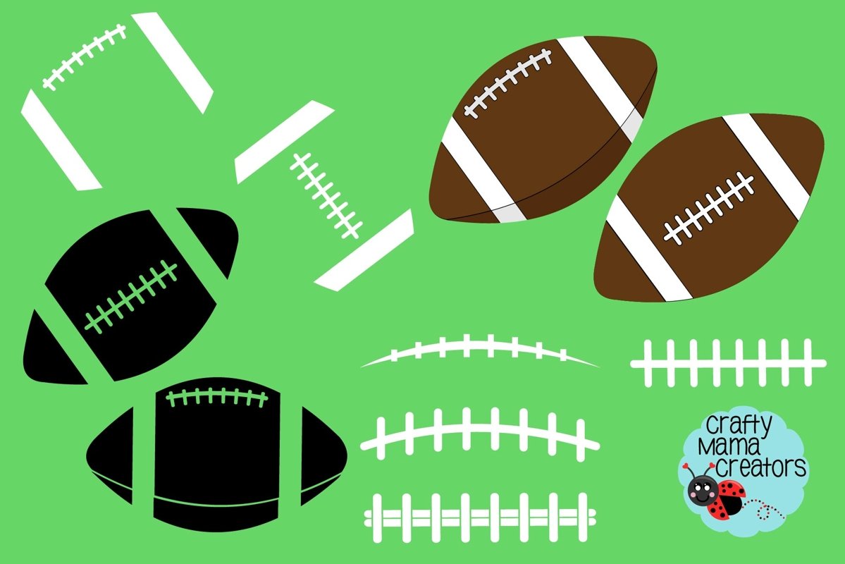 Football Bundle Svg, Football Silhouette Svg, Laces Svg example image 1