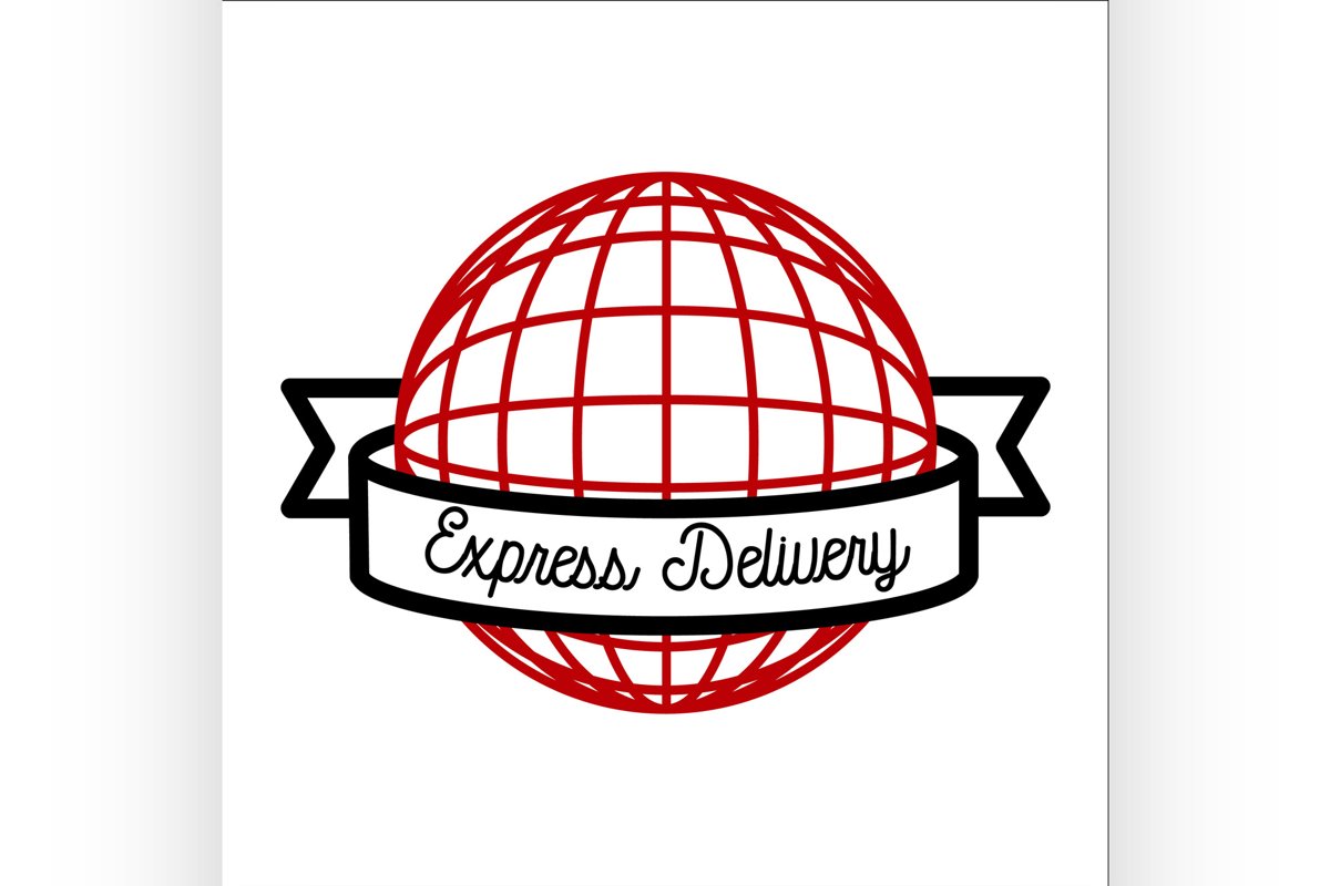 Color vintage express delivery emblem example image 1