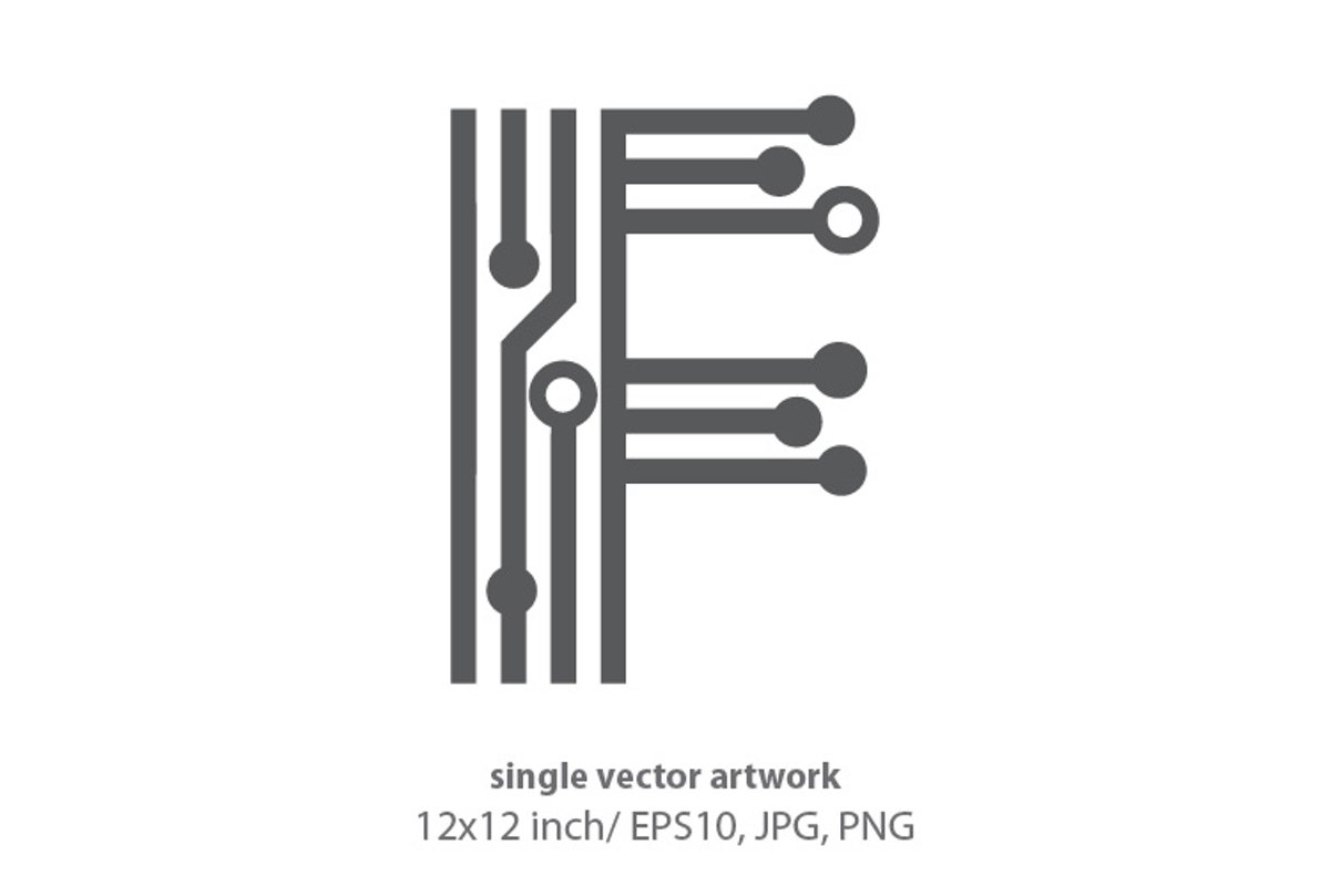digital letter f- single vector artwork example image 1