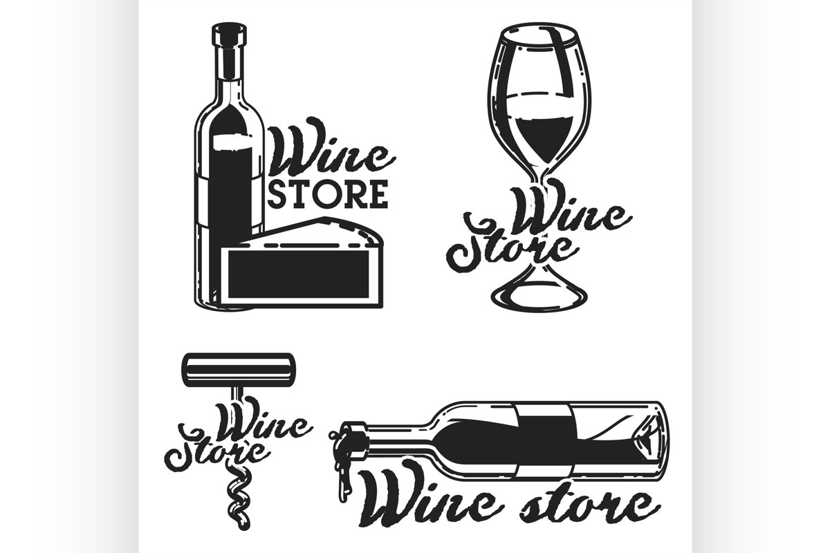 Vintage wine store emblems example image 1