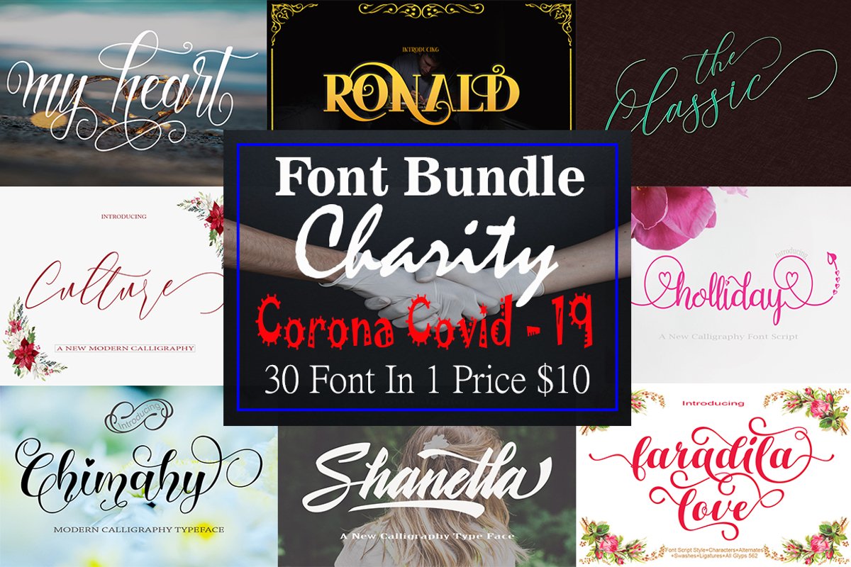 Font Bundle Charity Corona Covid - 19 example image 1