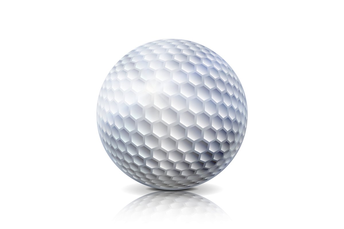Realistic Golf Ball Isolated On White Background. example image 1