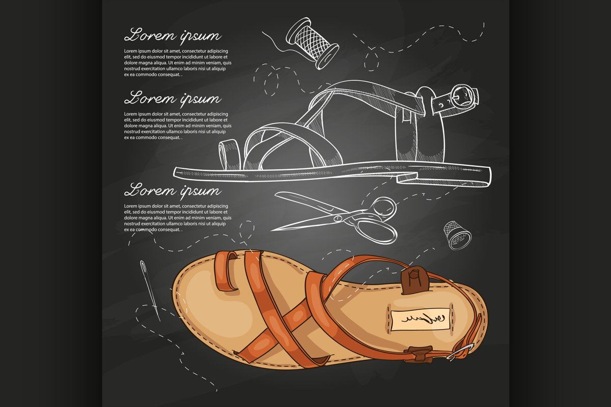 Fashion vector sketch womens shoes. example image 1