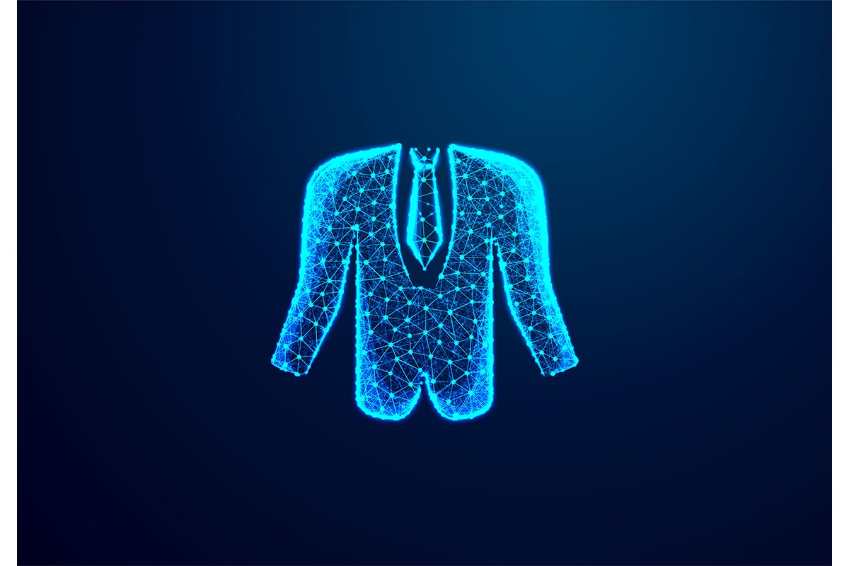 Tuxedo, Business man cloth. Abstract low poly, Triangle, dot example image 1