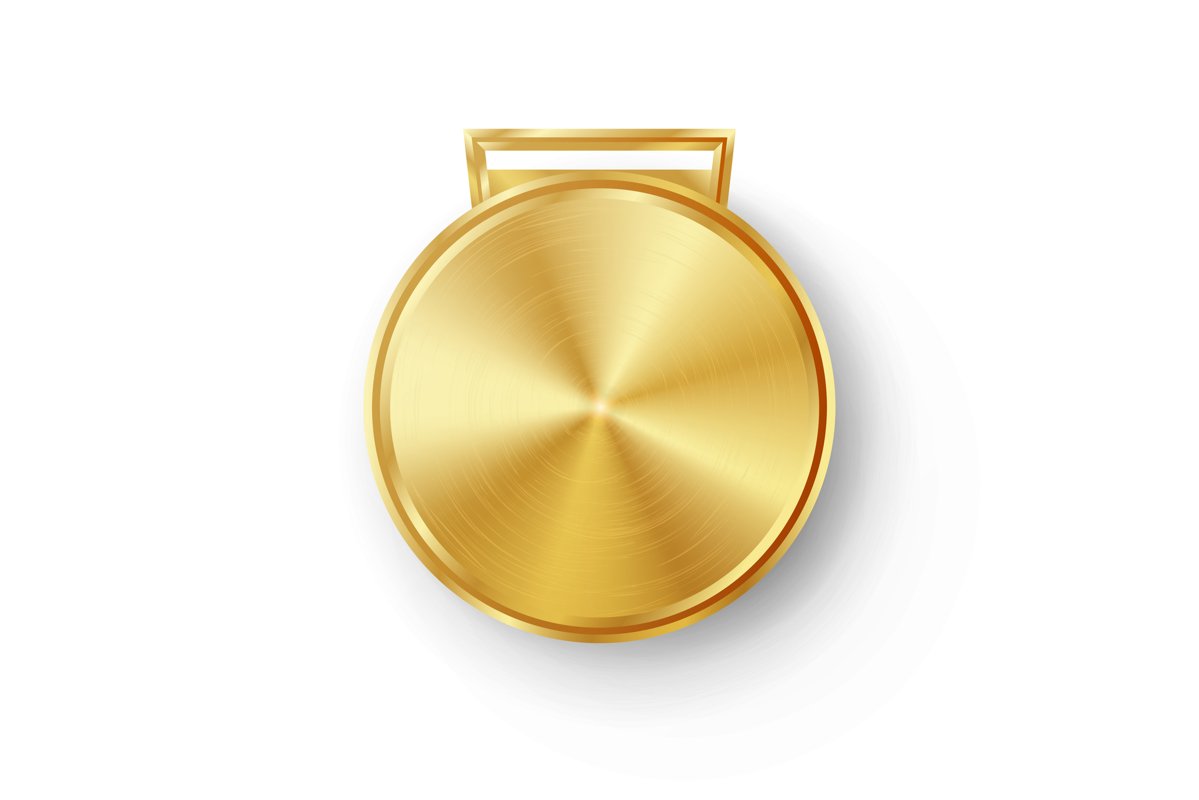 Competition Games Golden Medal Template Vector. Realistic example image 1