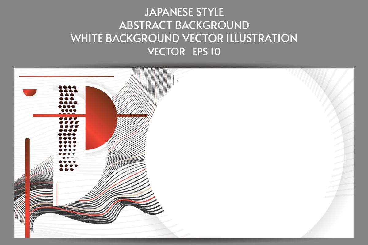 Abstract Japanese style white background with lines eps 10 example image 1