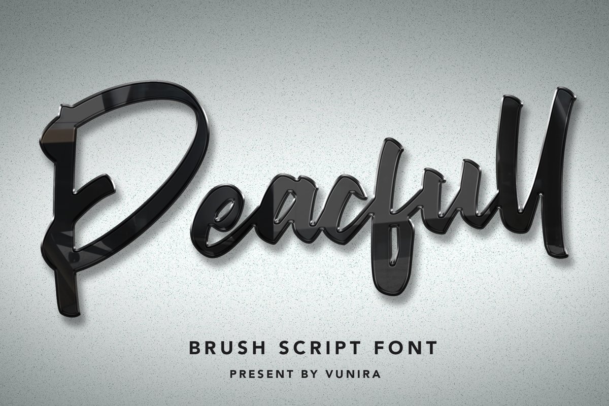 Peacfull | Brush Script Font example image 1