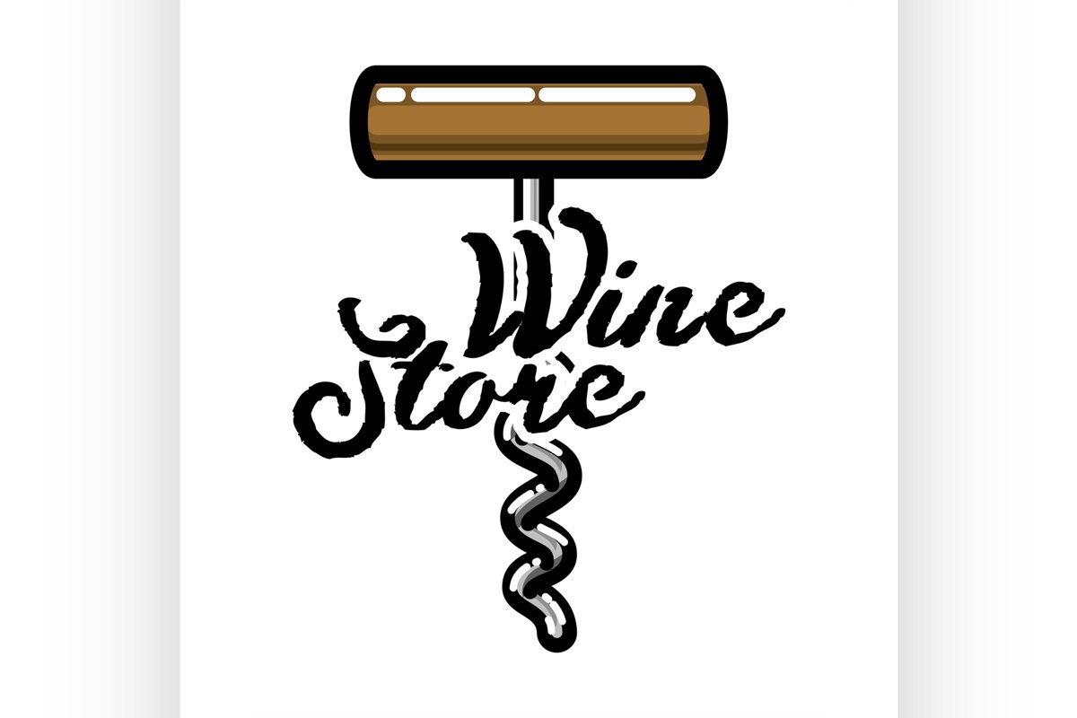Color vintage wine store emblem example image 1