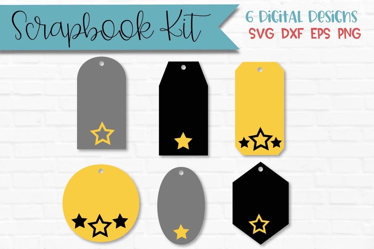 Star Tags Scrapbook Kit example image 1