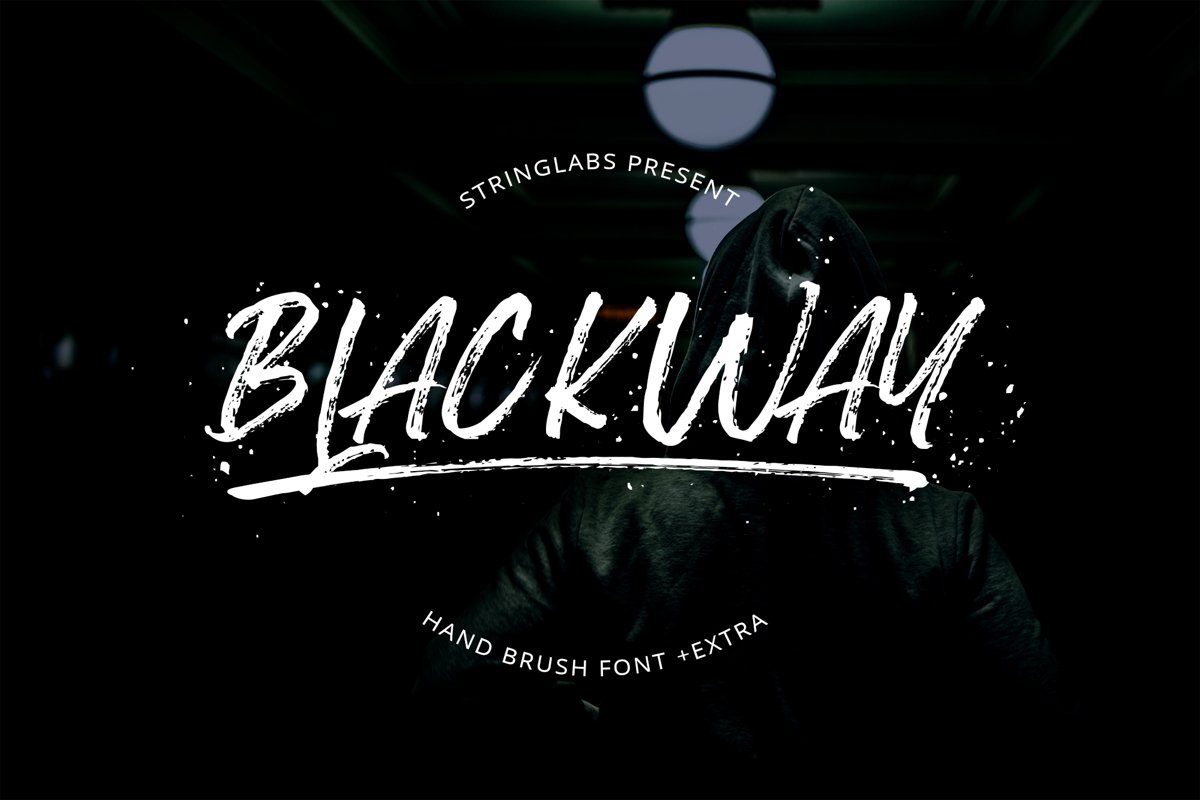 Blackway - Handbrush Font example image 1