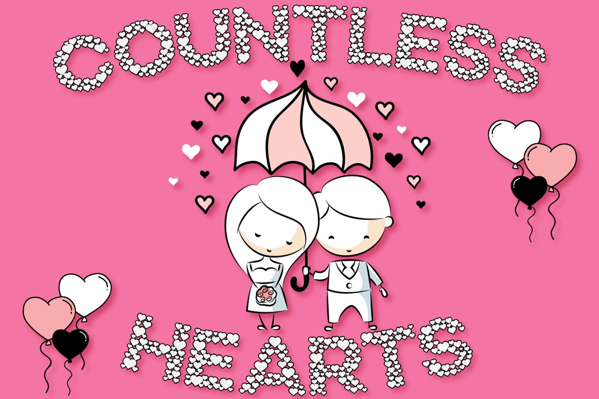 Countless Hearts | Love Craft Font example image 1