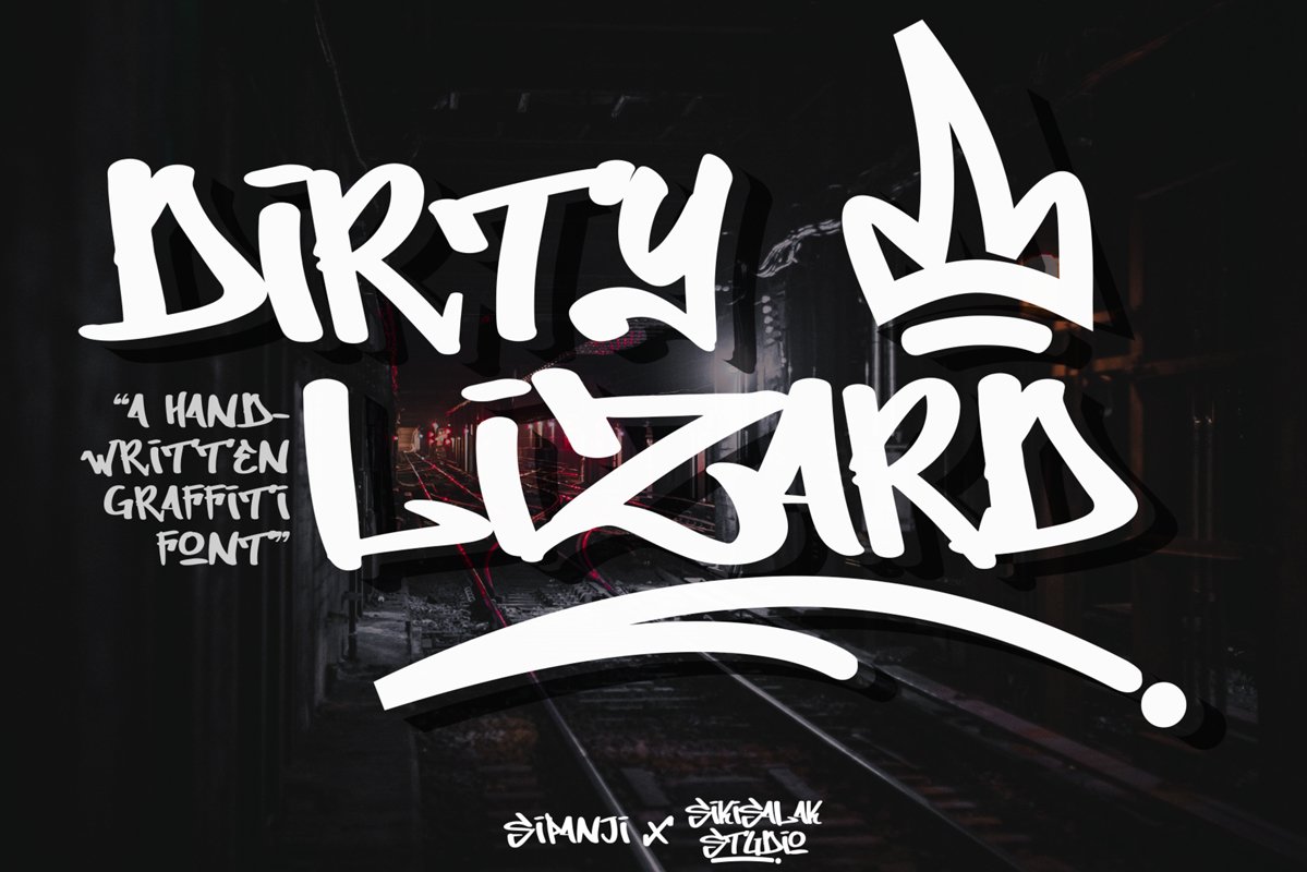 Dirty Lizard Graffiti Font example image 1