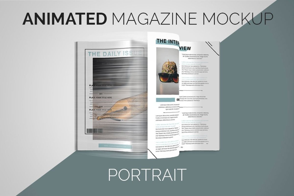 Animated Magazine Mockup | Portrait example image 1