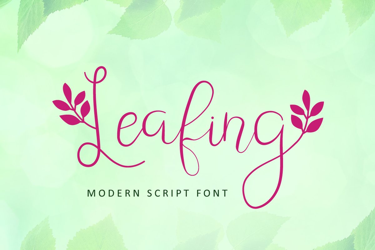 Leafing - Modern Script Font with 3 alternates example image 1