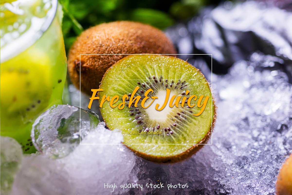 Kiwi lemonade. Fresh tropical drinks with ice and mint. example image 1