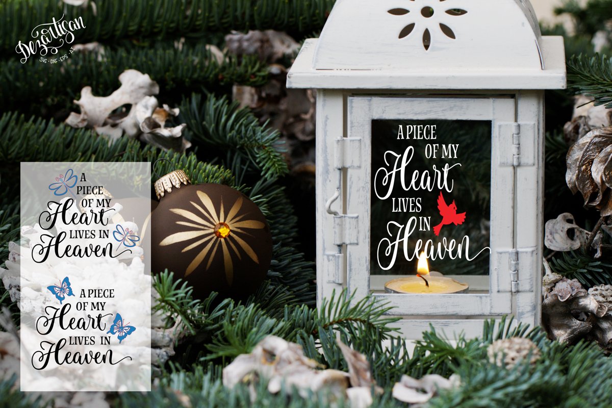 Heart in Heaven Memorial Bereavement SVG | DXF example image 1