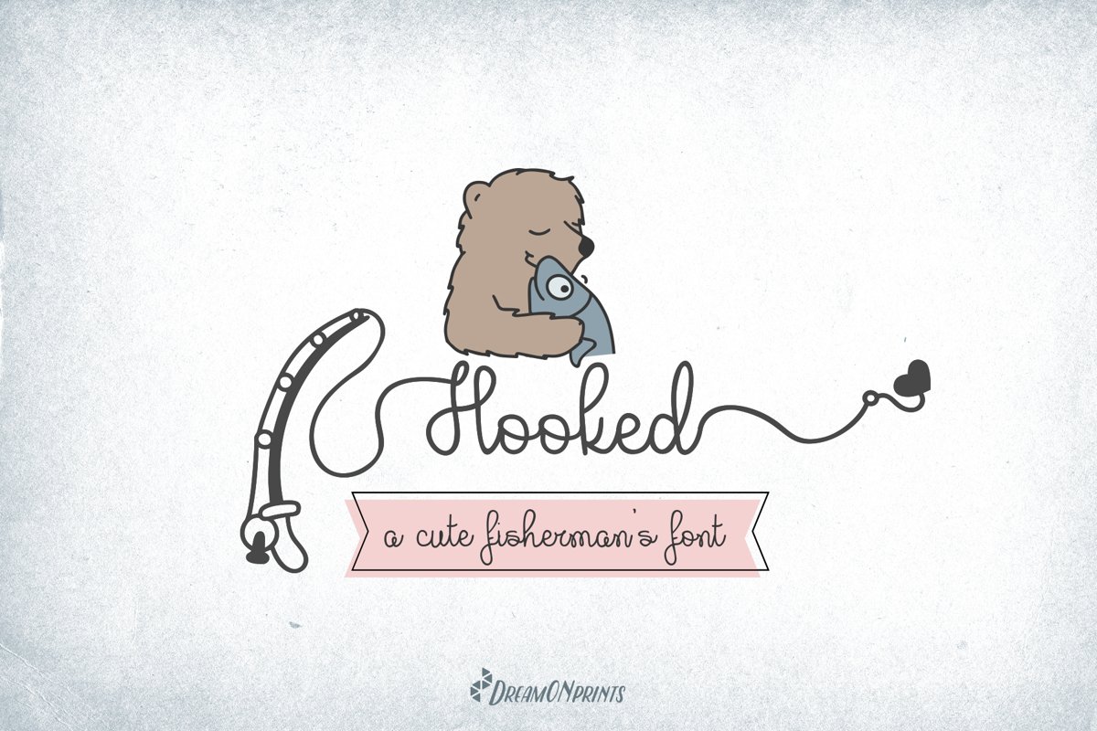 Hooked - A Fishing Font example image 1