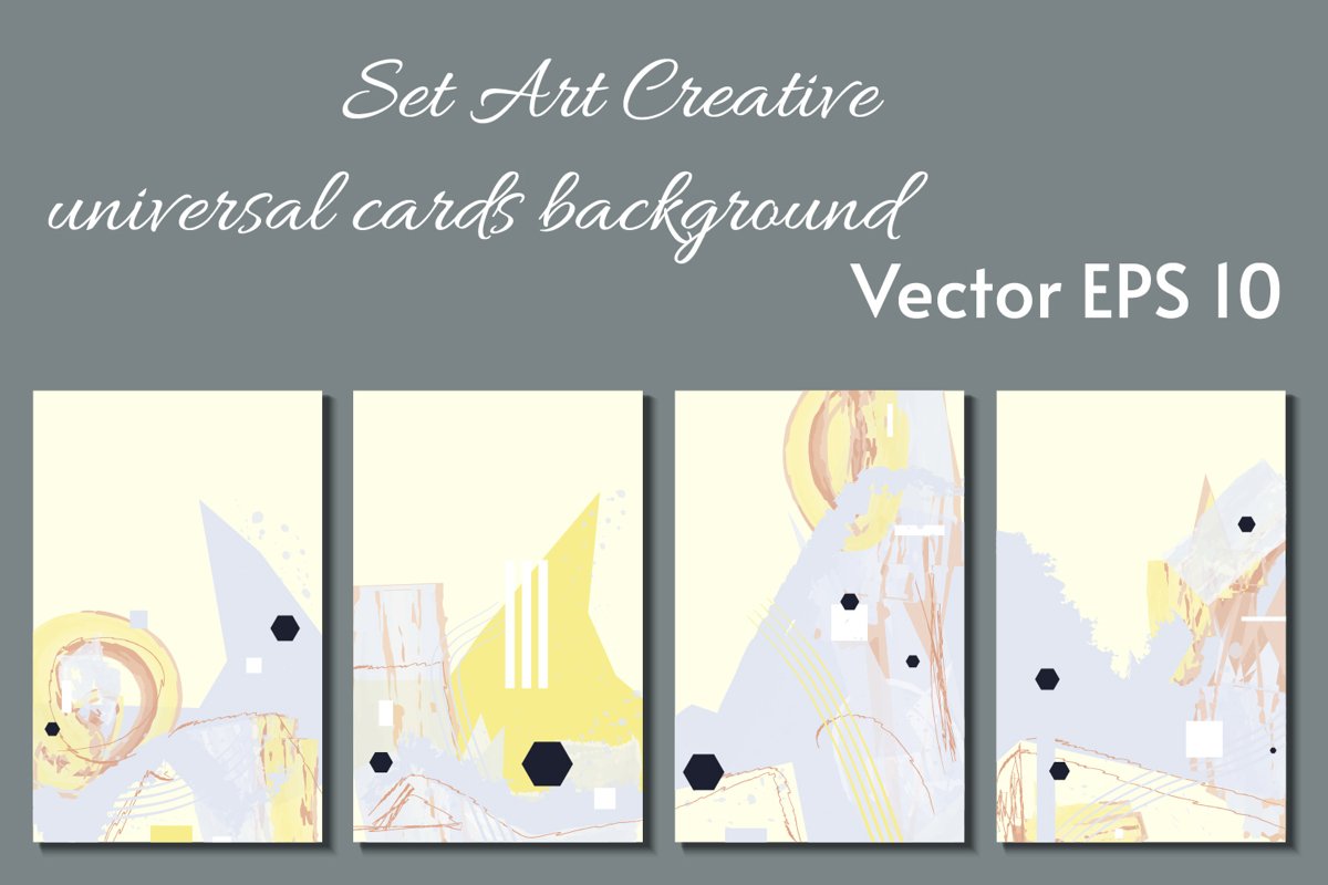 ART paslel colors card templates SET eps 10 example image 1