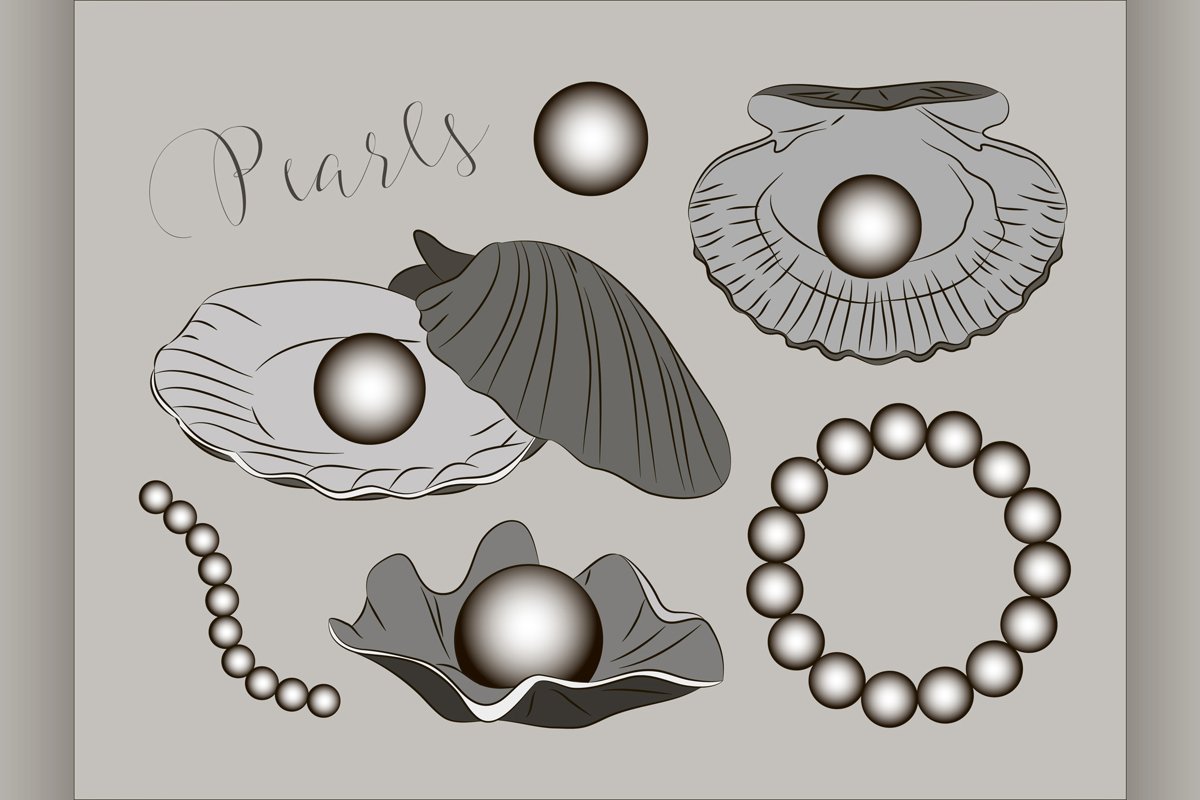 Pearls vector set example image 1