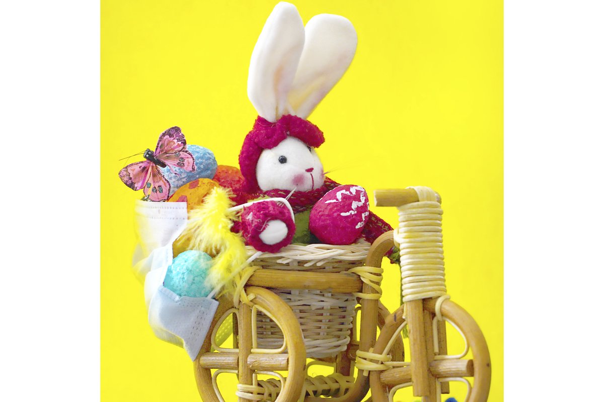 Creative Easter composition of coloful eggs example image 1