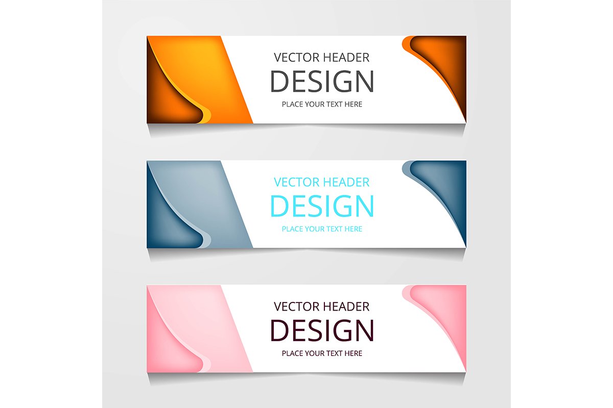 set abstract horizontal web banner example image 1