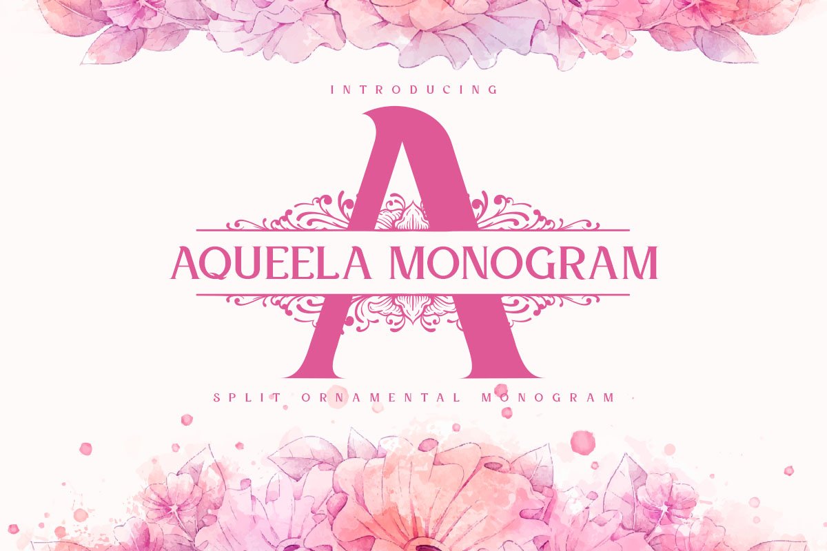 Aqueela Monogram Fonts example image 1
