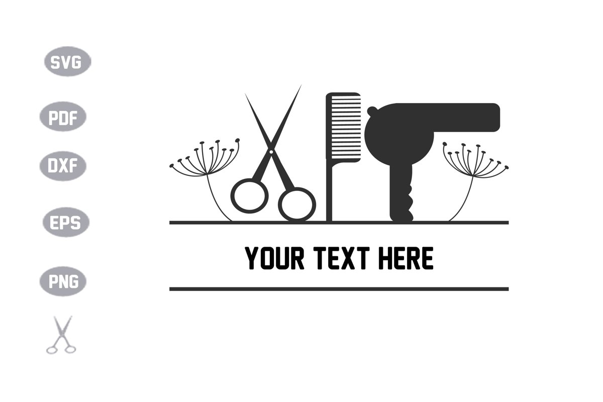 Hair Salon Split Monogram SVG example image 1