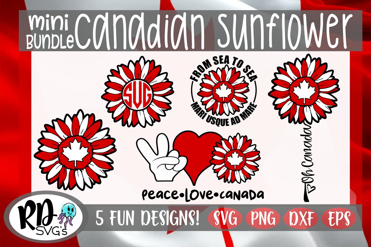 Canadian Sunflower Mini Bundle - A Group of Cricut Cut Files example image 1