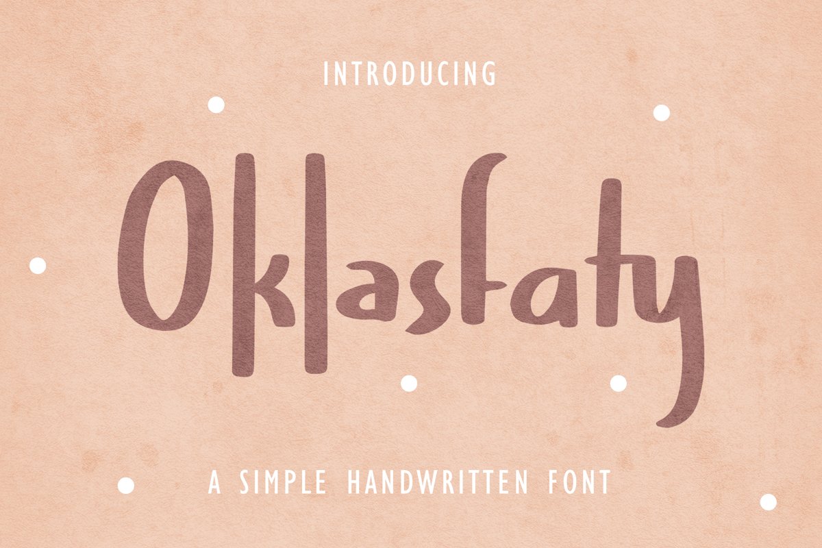 Oklasfaty - Simple Handwritten Font example image 1