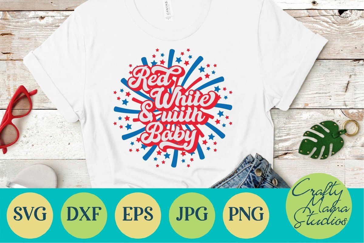 Red White And With Baby SVG, 4th Of July, Independence Day example image 1
