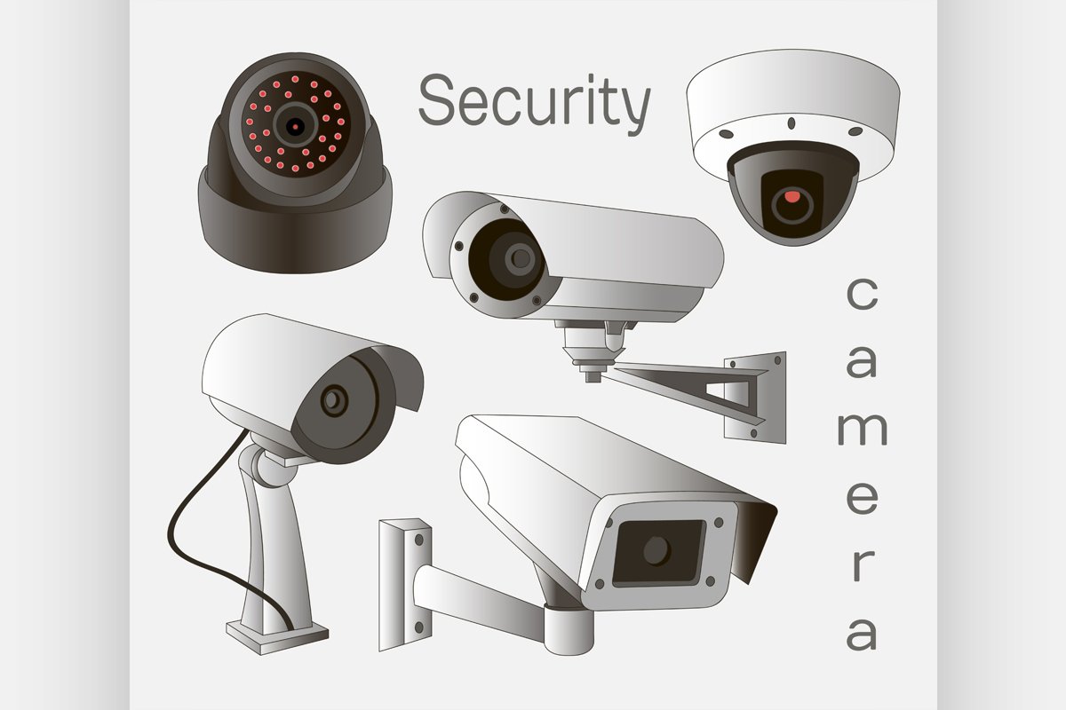Vector set of security camera example image 1