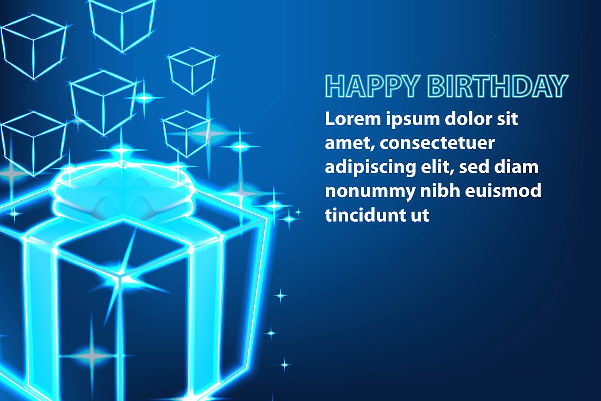Shine gift box, Happy birthday banner example image 1