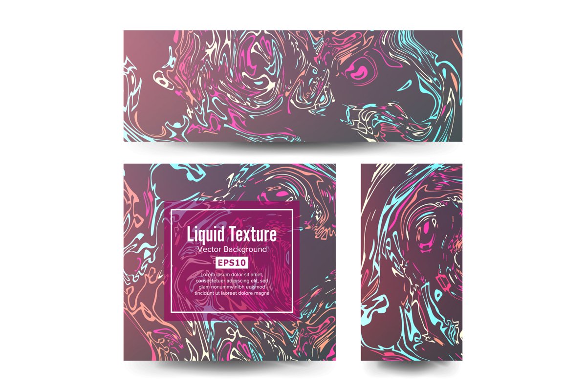Craft Liquid Texture Vector. Set Ink Texture Watercolor Hand example image 1