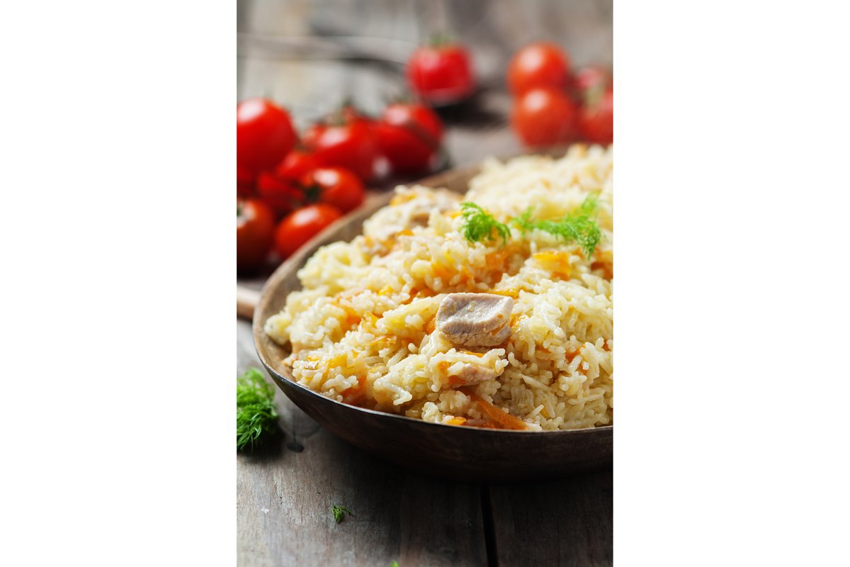 Traditional uzbek pliaw with carrot and onion example image 1