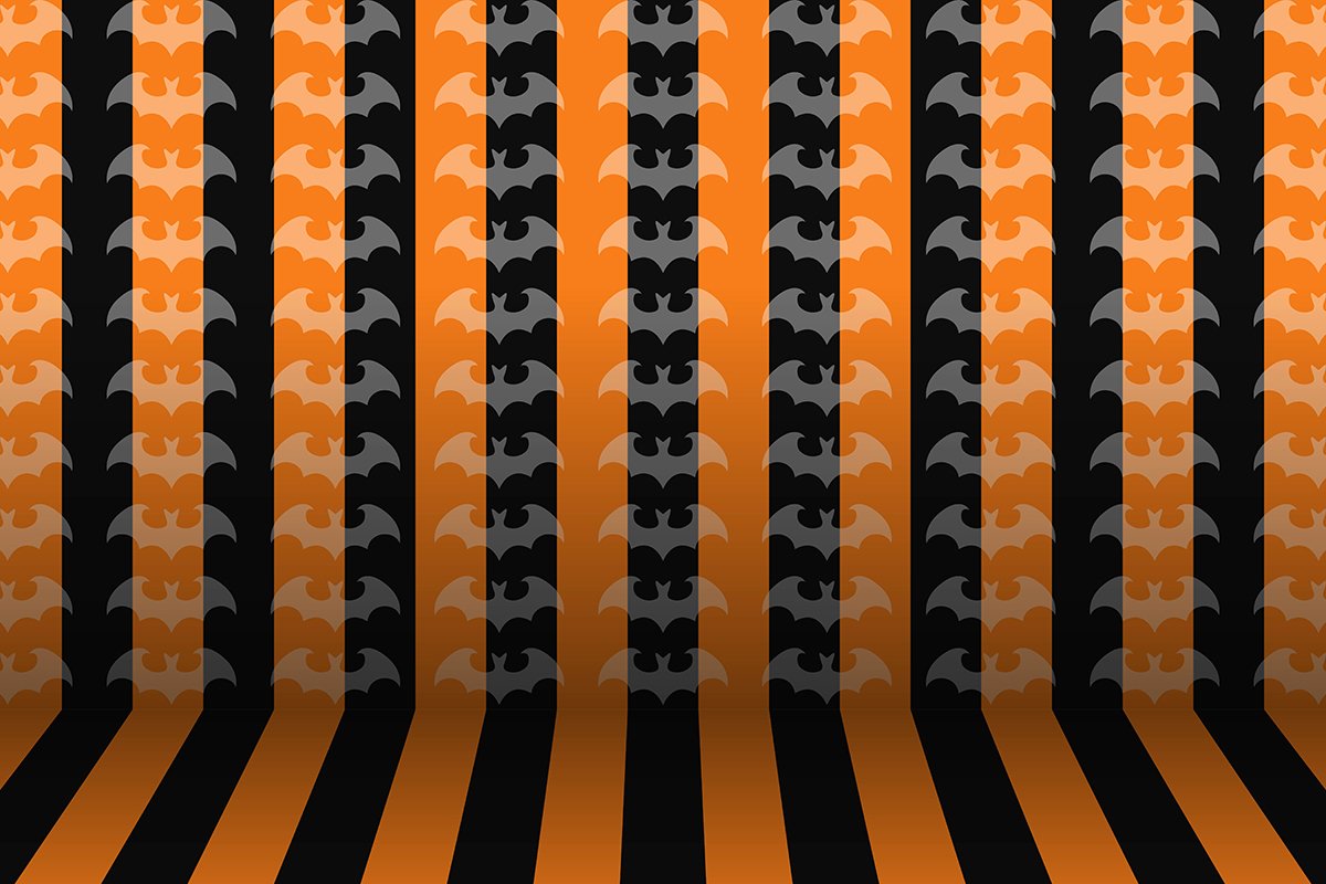 stripe room Halloween Background vector illustration, Bat ba example image 1