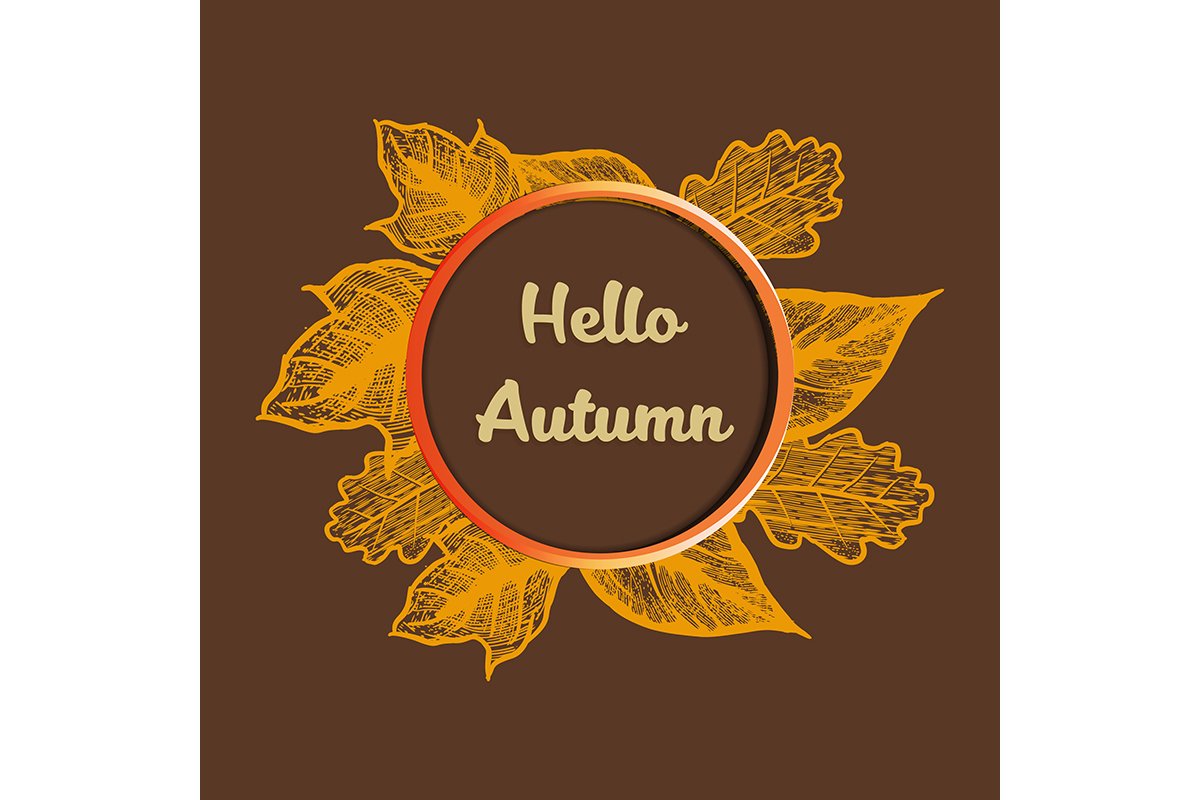 Hello Autumn banner vector illustration example image 1