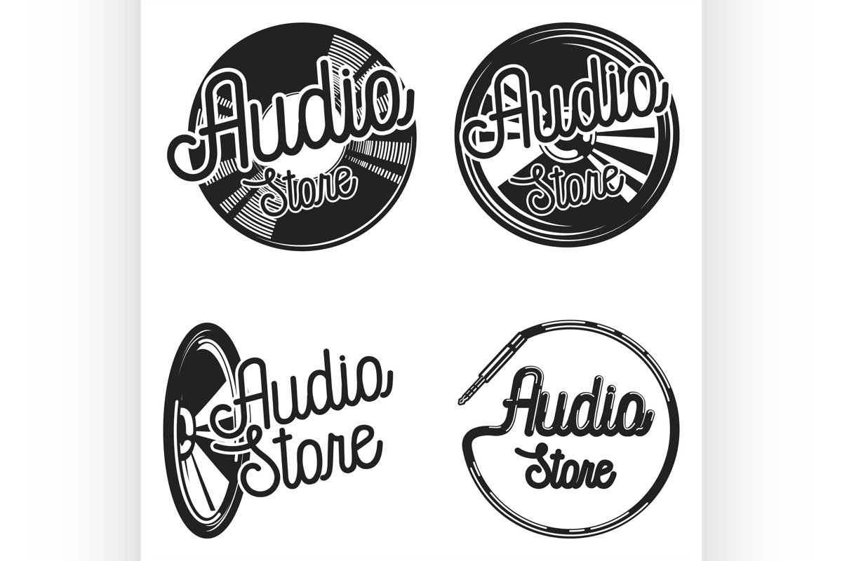 Vintage audio store emplems example image 1