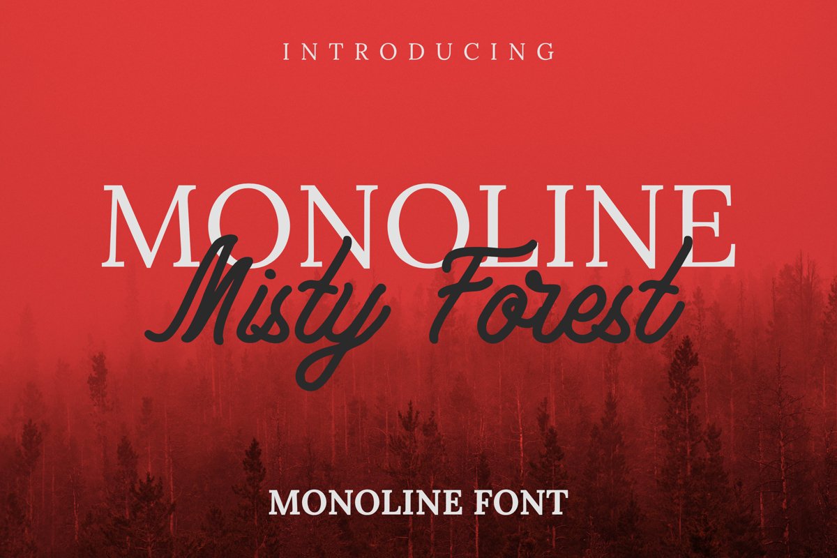 Monoline Misty Forest Font example image 1