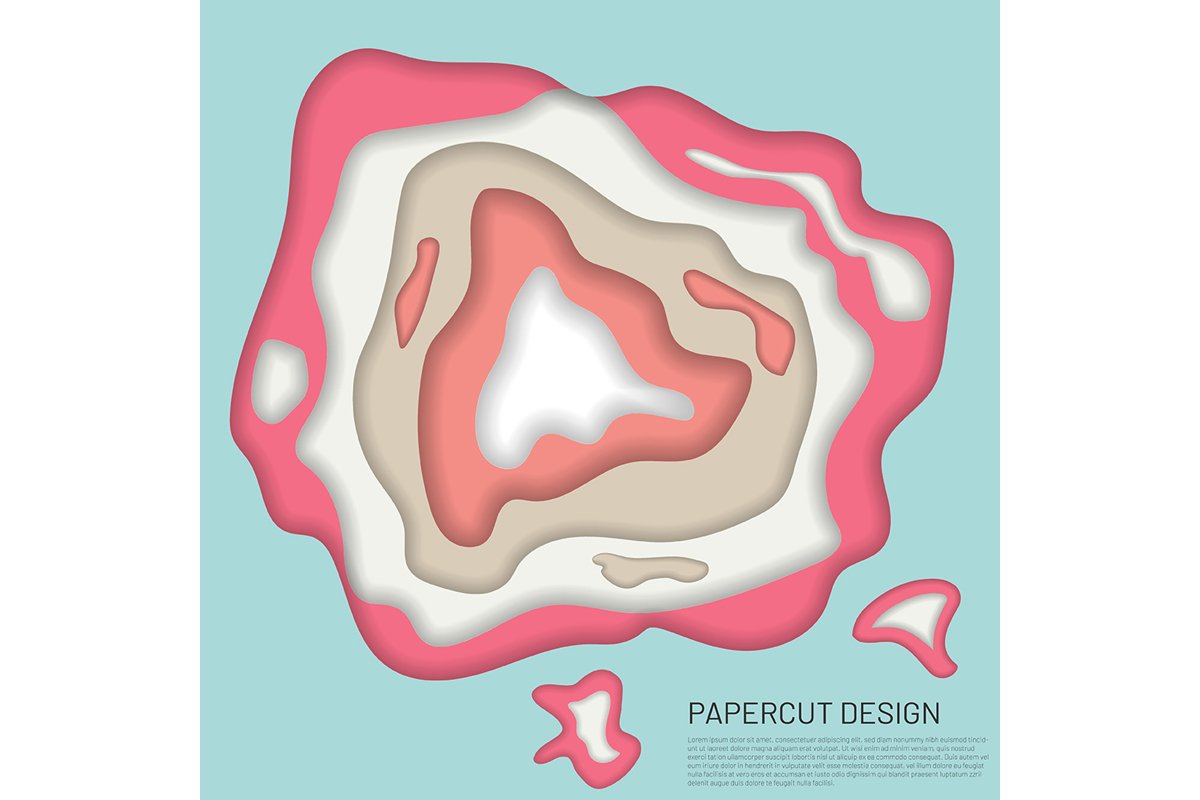 Abstract 3d paper cut banner. Vector illustration example image 1