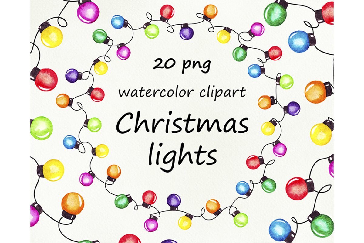 String of Christmas lights clipart, border, frame png example image 1